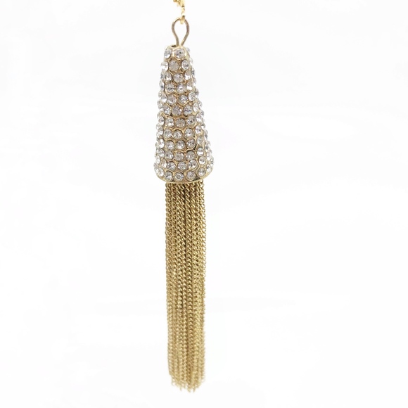 ✨sold✨ earrings • rhinestone encrusted cone tassel - Picture 2 of 4